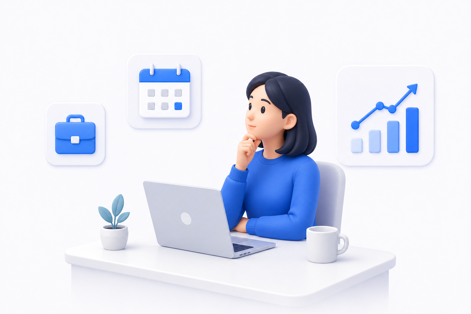 2026 이직 트렌드와 이직 타이밍을 고민하는 직장인이 AI 시대 채용 흐름을 살펴보는 이미지