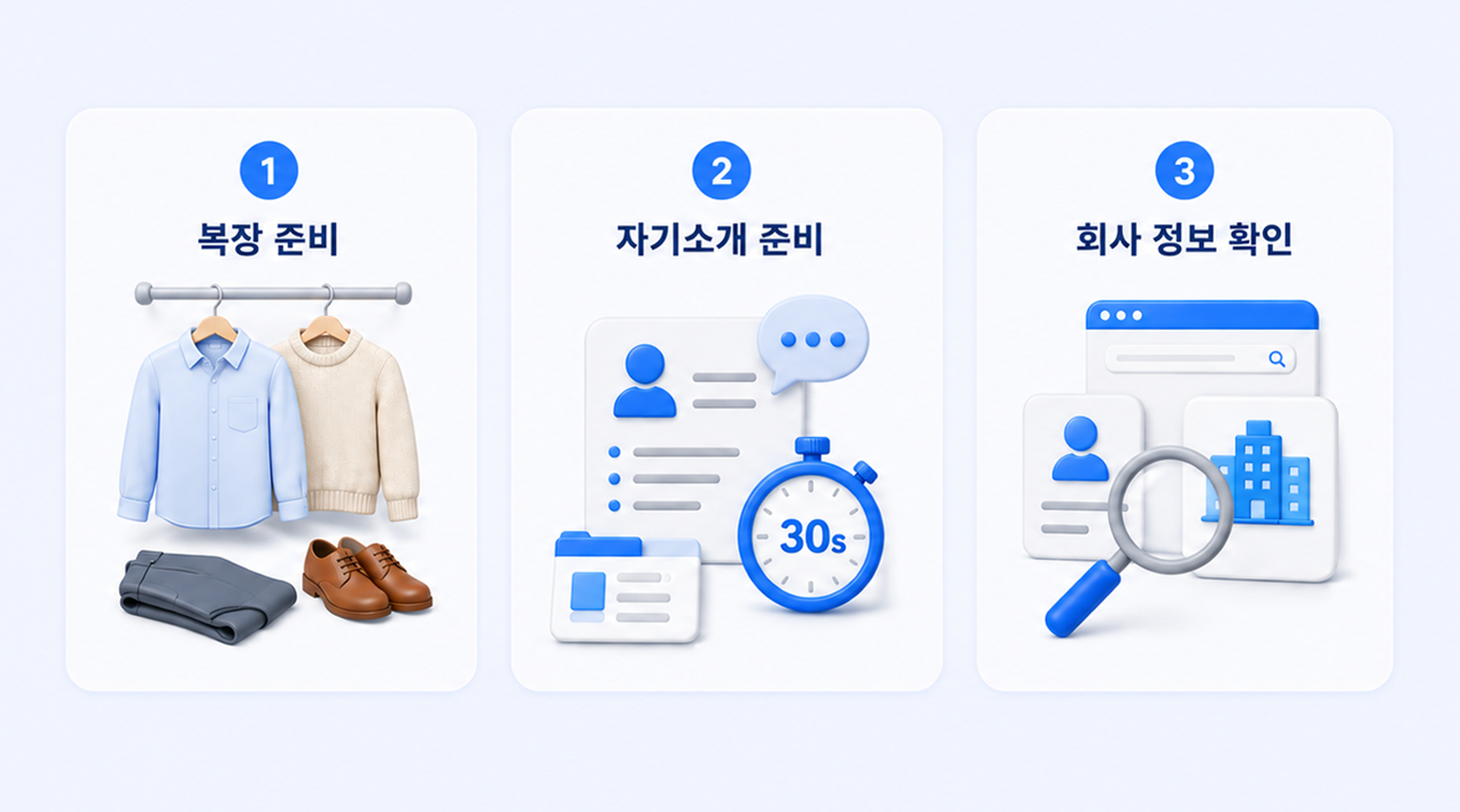 커피챗 준비 체크리스트 인포그래픽. 커피챗 복장, 30초 자기소개, 회사 정보 확인 등 면접 전 커피챗 준비 방법을 한눈에 보여주는 일러스트